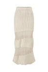 SWAYING 25 Fall/Winter Irregular Diagonal Striped Cutout Maxi Skirt SW-SW25AW3B07C1S2-BAI White